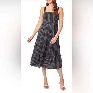NWT Paige Stripe Tiered Midi Dress